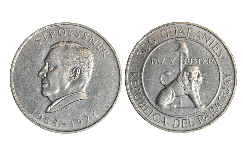 Paraguay 300 Guaraníes 1973 Presidente Stroessner EBC-