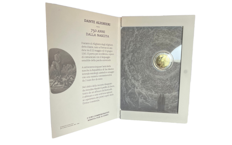 San Marino 2€ 2015 750 Aniversario del nacimiento de Dante Alighieri FDC