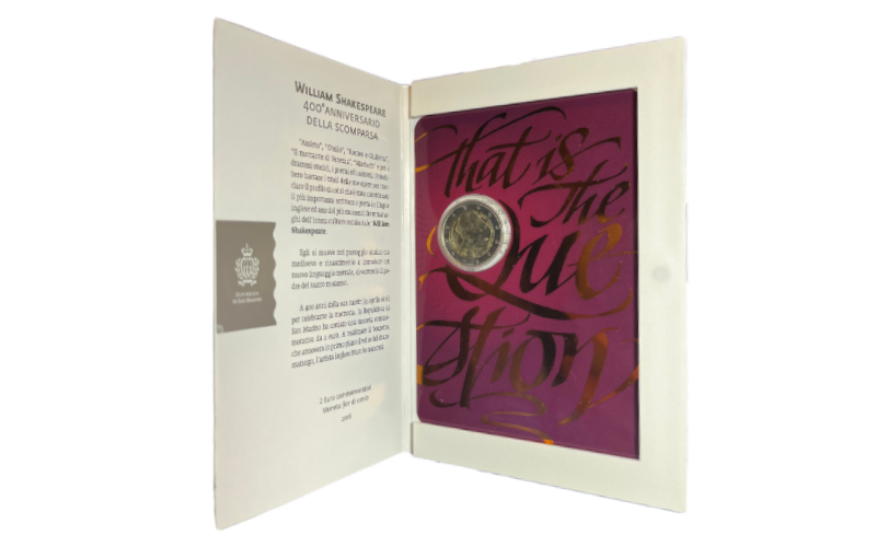 San Marino 2 € 2016 400 Aniversario de la muerte de William Shakespeare FDC