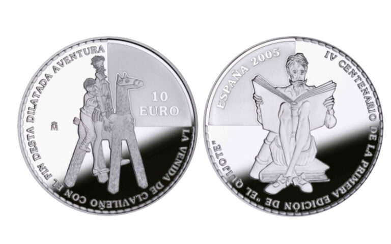España 10 Euros 2005 IV Centenario de la Publicación de "El Quijote" La Llegada de Clavileño PROOF