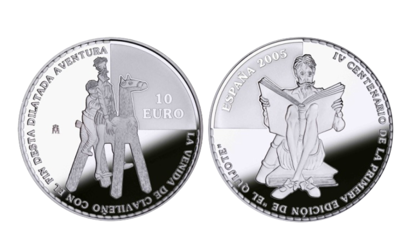 España 10 Euros 2005 IV Centenario de la Publicación de "El Quijote" La Llegada de Clavileño PROOF
