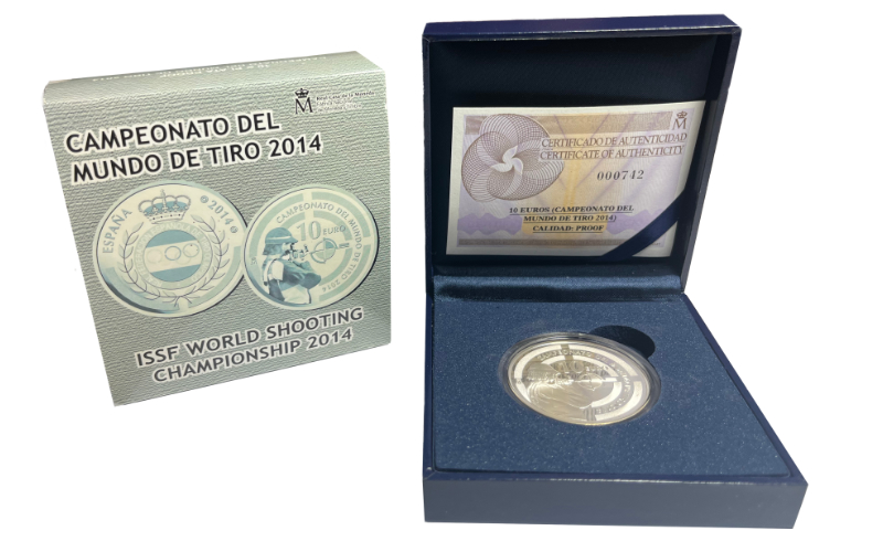 España 10 Euros 2014 Campeonato del Mundo de Tiro PROOF