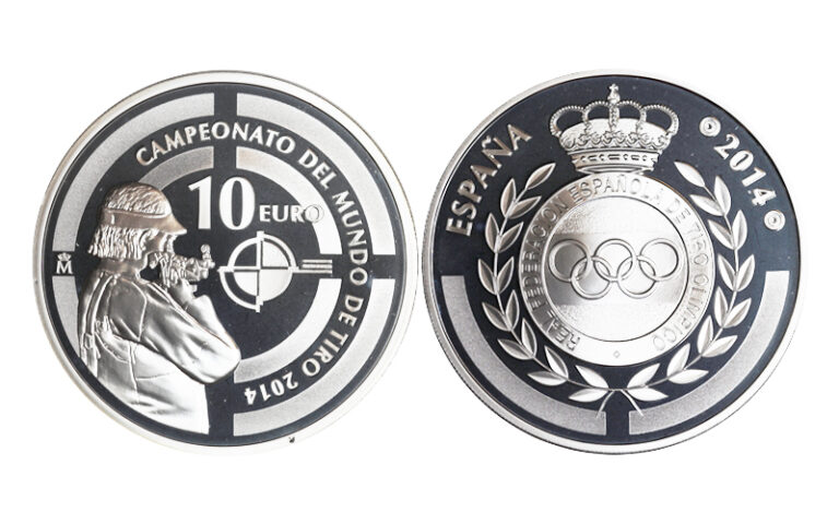 España 10 Euros 2014 Campeonato del Mundo de Tiro PROOF
