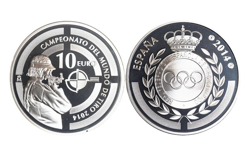 España 10 Euros 2014 Campeonato del Mundo de Tiro PROOF
