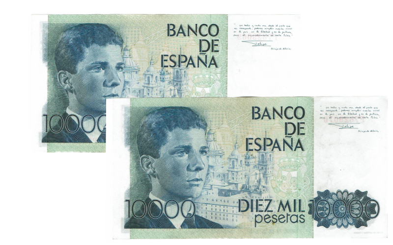 Juan Carlos I Pareja Correlativa 10.000 Pesetas 24 Septiembre 1985 Serie P EBC