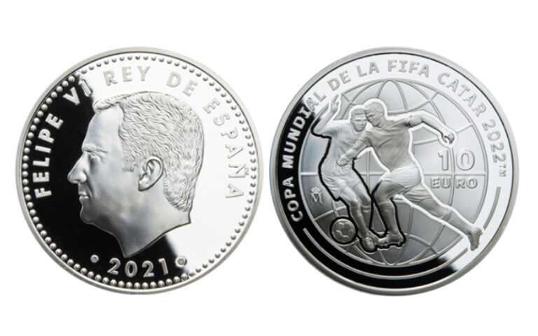 España 10 Euros 2021 Copa Mundial de la FIFA Catar 2022 PROOF