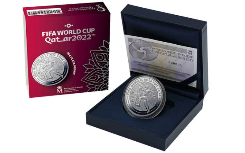 España 10 Euros 2021 Copa Mundial de la FIFA Catar 2022 PROOF