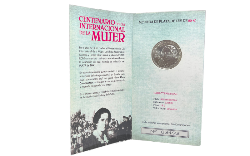 España Cartera 20 Euros 2011 Centenario del Día Internacional de la Mujer - Clara CampoamorSC