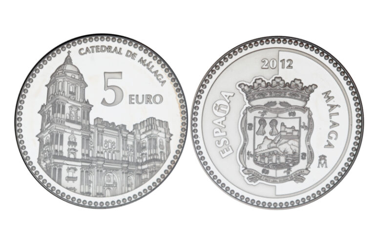 España 5 Euros 2012 Serie Capitales de Provincia y Ciudades Autónomas: Málaga - Catedral de Málaga PROOF