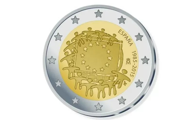 España Cartera 2 Euros 2015 30 años de la Bandera de Europa PROOF