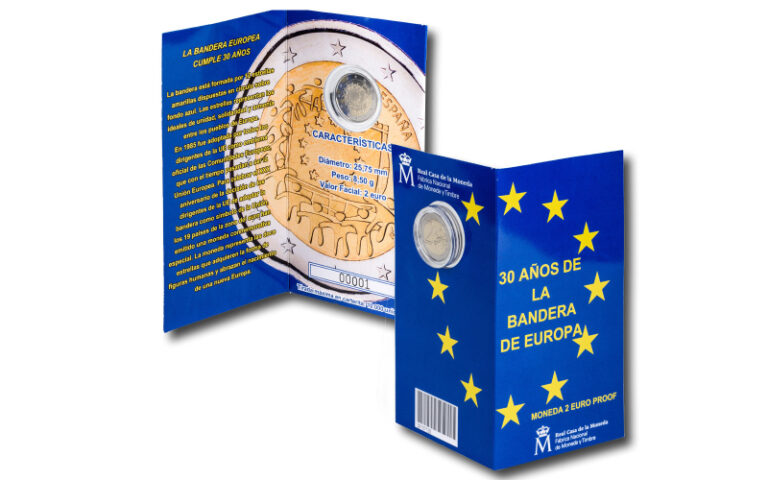 España Cartera 2 Euros 2015 30 años de la Bandera de Europa PROOF