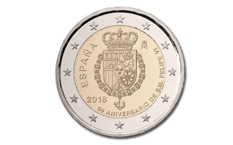 España Cartera 2 Euros 2018 50 Aniversario de S.M. Felipe VI PROOF