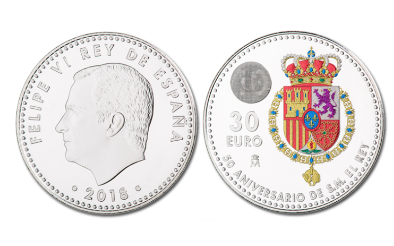 España Cartera 30 Euros 2018 50 Aniversario de S.M. Felipe VI SC