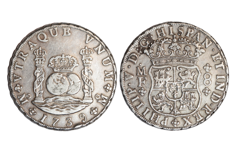 Felipe V 8 Reales 1739 México MF Golp. MBC