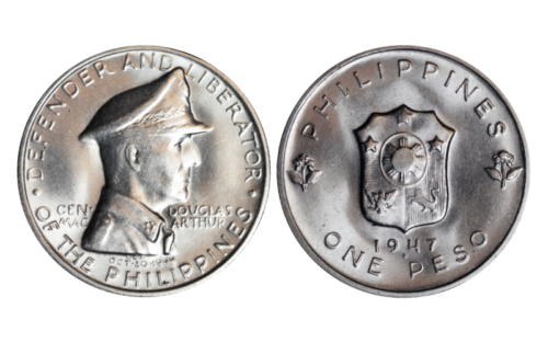 Filipinas 1 Peso 1947 S Liberación de Filipinas de los Japoneses por el General Douglas MacArthur EBC+