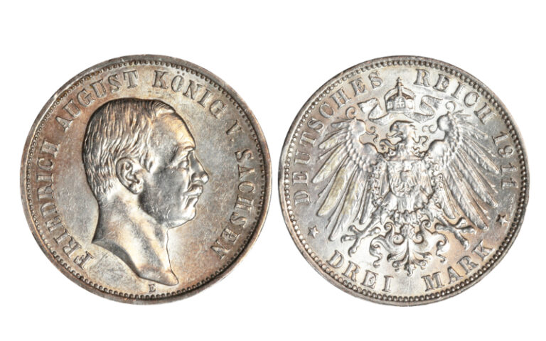 Alemania Sajonia Friedrich August 3 Marcos 1911 MBC+