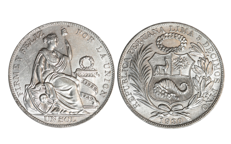 Perú 1 Sol 1930 Libertad sentada EBC+