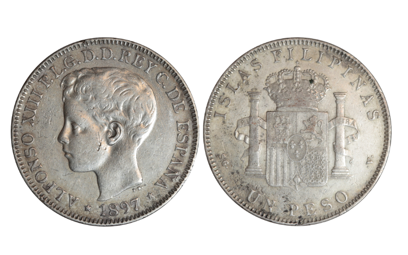 Alfonso XIII 1 Peso 1897 Filipinas SGV MBC