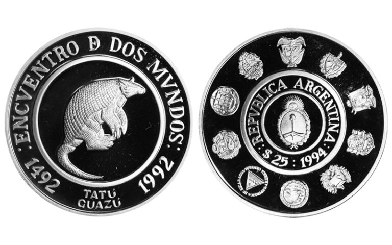 Argentina 25 Pesos 1994 Serie II Iberoamericana - Armadillo PROOF
