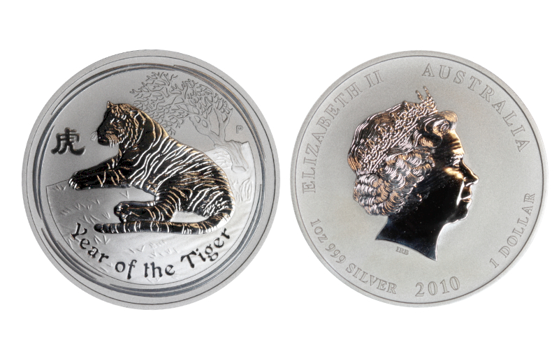 Australia 1 Dólar 2010 El Año del Tigre SC