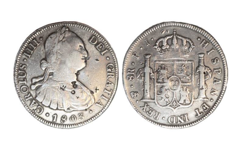 Carlos IV 8 Reales 1803 Potosí PJ BC-MBC