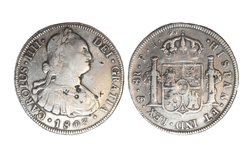 Carlos IV 8 Reales 1803 Potosí PJ BC-MBC