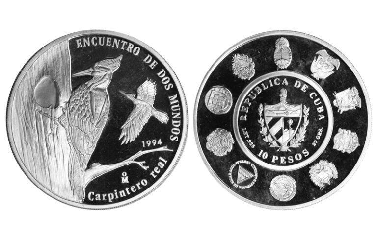 Cuba 10 Pesos 1994 Serie II Iberoamericana - Carpintero Real PROOF
