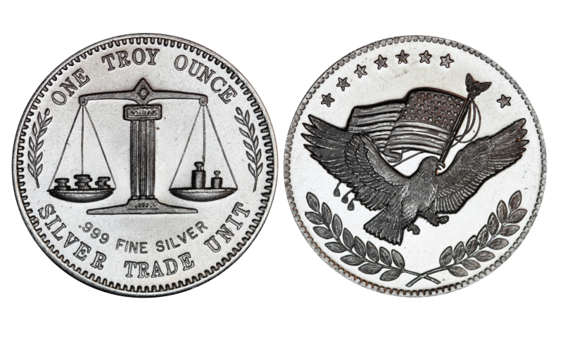 Estados Unidos 1oz Plata 999 Troy S/F Silver Trade Unit - Águila y Bandera PROOF