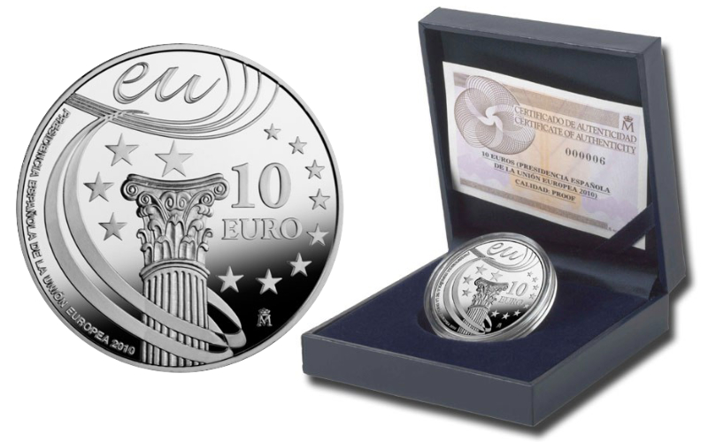 España 10 Euros 2010 Presidencia Europea de la Unión Europea PROOF