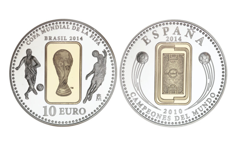 España 10 Euros 2014 Campeones del Mundo FIFA Brasil 2014 PROOF