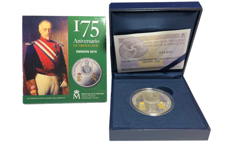 España 10 Euros 2019 175 Aniversario Guardia Civil PROOF