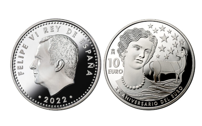 España 10 Euros 2022 XX Aniversario del Euro PROOF