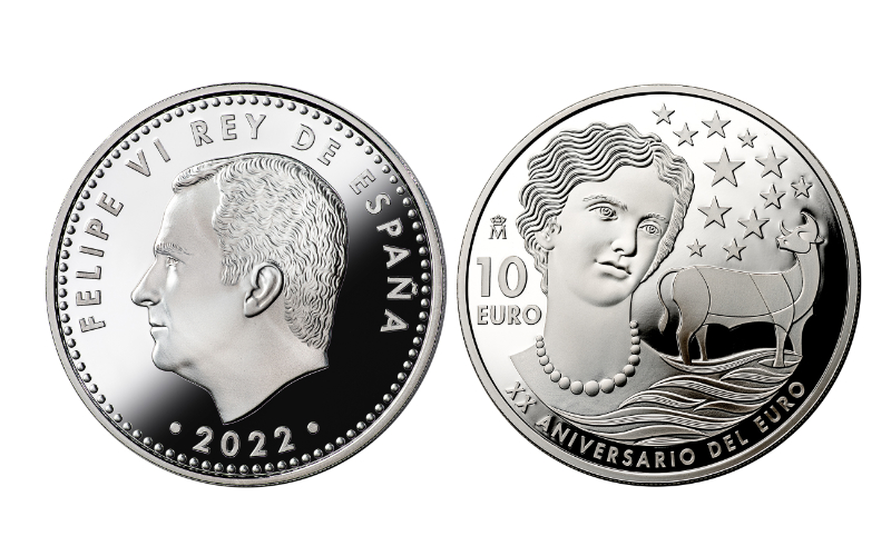 España 10 Euros 2022 XX Aniversario del Euro PROOF
