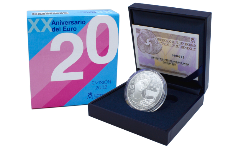 España 10 Euros 2022 XX Aniversario del Euro PROOF