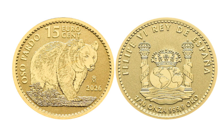 España 1/10 Oz Oro 999,9 2026 Oso Pardo PROOF