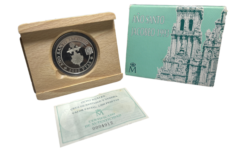 España 2.000 Pesetas 1993 Año Santo Jacobeo Peregrinos Alemanes PROOF