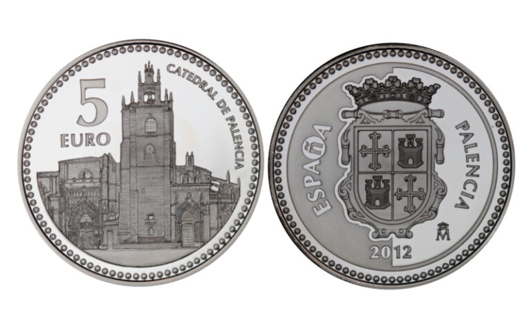 España 5 Euros 2012 Serie Capitales de Provincia y Ciudades Autónomas: Palencia - Catedral de Palencia PROOF