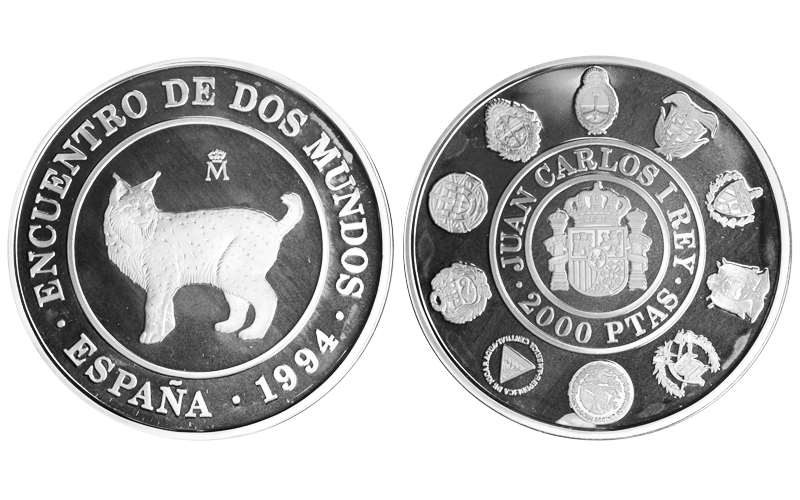 España 2000 Pesetas 1994 Serie II Iberoamericana - Lince Ibérico PROOF