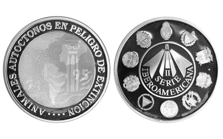 España Medalla Plata 1994 II Serie Iberoamericana Animales Autóctonos en Peligro de Extinción PROOF