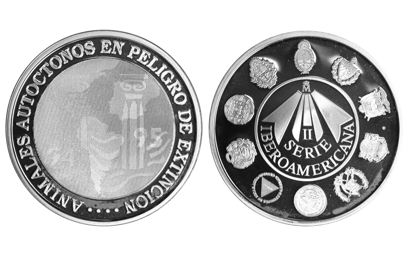 España Medalla Plata 1994 II Serie Iberoamericana Animales Autóctonos en Peligro de Extinción PROOF
