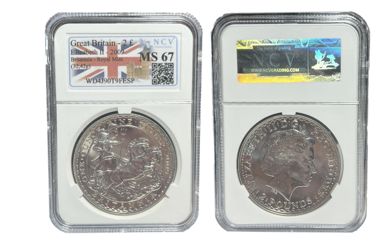 Gran Bretaña 2 Libras (1oz 999) 2009 Britannia SC Encapsulada NCV MS67