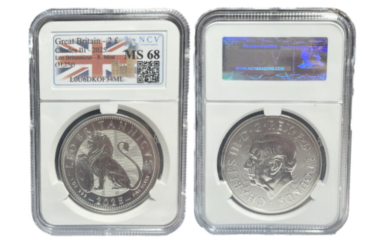 Gran Bretaña 2 Libras (1oz 999) 2025 Leo Britannicus SC Encapsulada NCV MS68