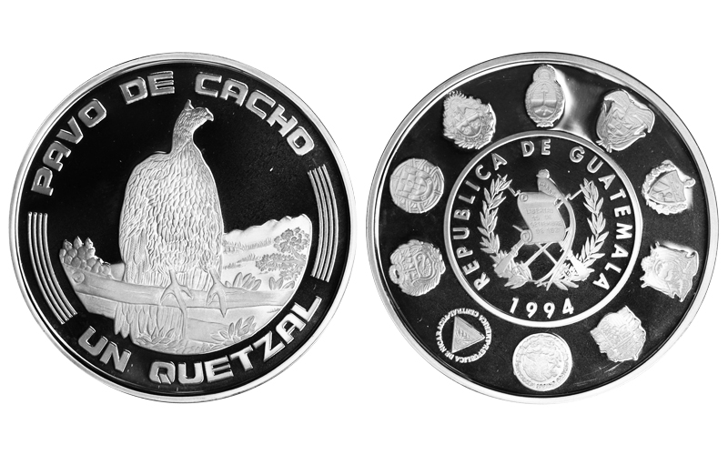 Guatemala 1 Quetzal 1994 Pavo de Cacho PROOF