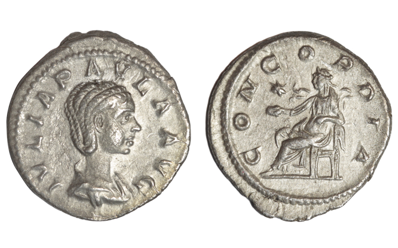 Julia Paula Denario 219-220 d.C. Roma EBC-