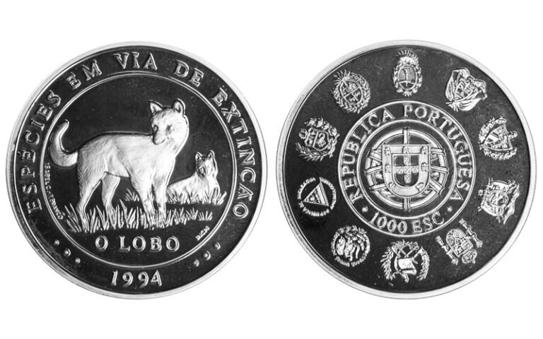 Portugal 1000 Escudos 1994 Serie II Iberoamericana - O Lobo PROOF