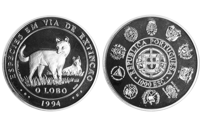 Portugal 1000 Escudos 1994 Serie II Iberoamericana - O Lobo PROOF