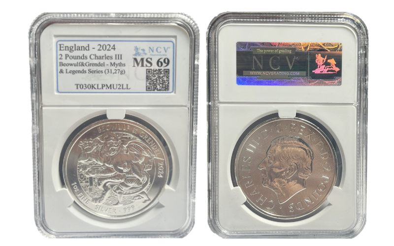 Gran Bretaña 2 Libras 2024 Serie Mitos y Leyendas - Beowulf y Grendel SC Certificada NCV MS69