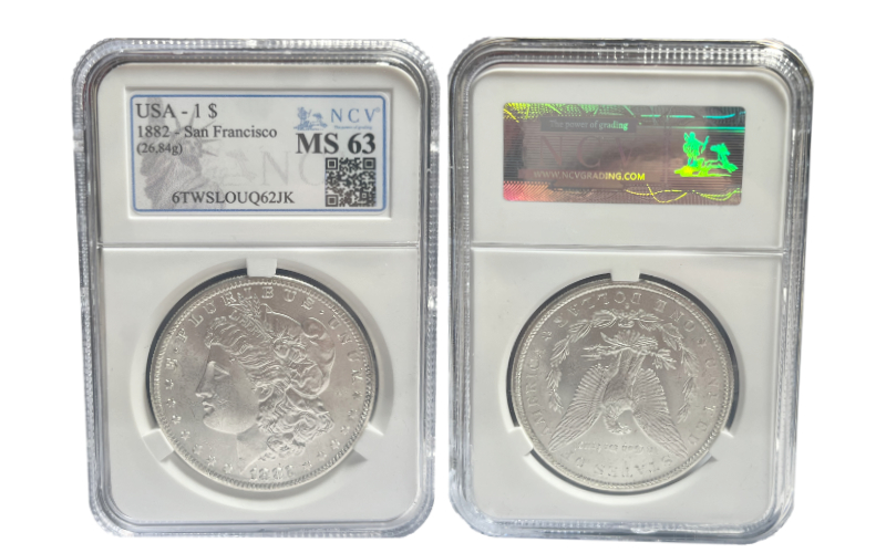 Estados Unidos 1 Dólar 1882 Morgan S SC Certificada NCV MS63