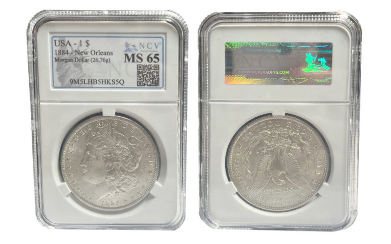 Estados Unidos 1 Dólar 1884 Morgan O SC Certificada NCV MS65