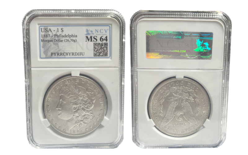 Estados Unidos 1 Dólar 1887 Morgan P SC Certificada NCV MS64